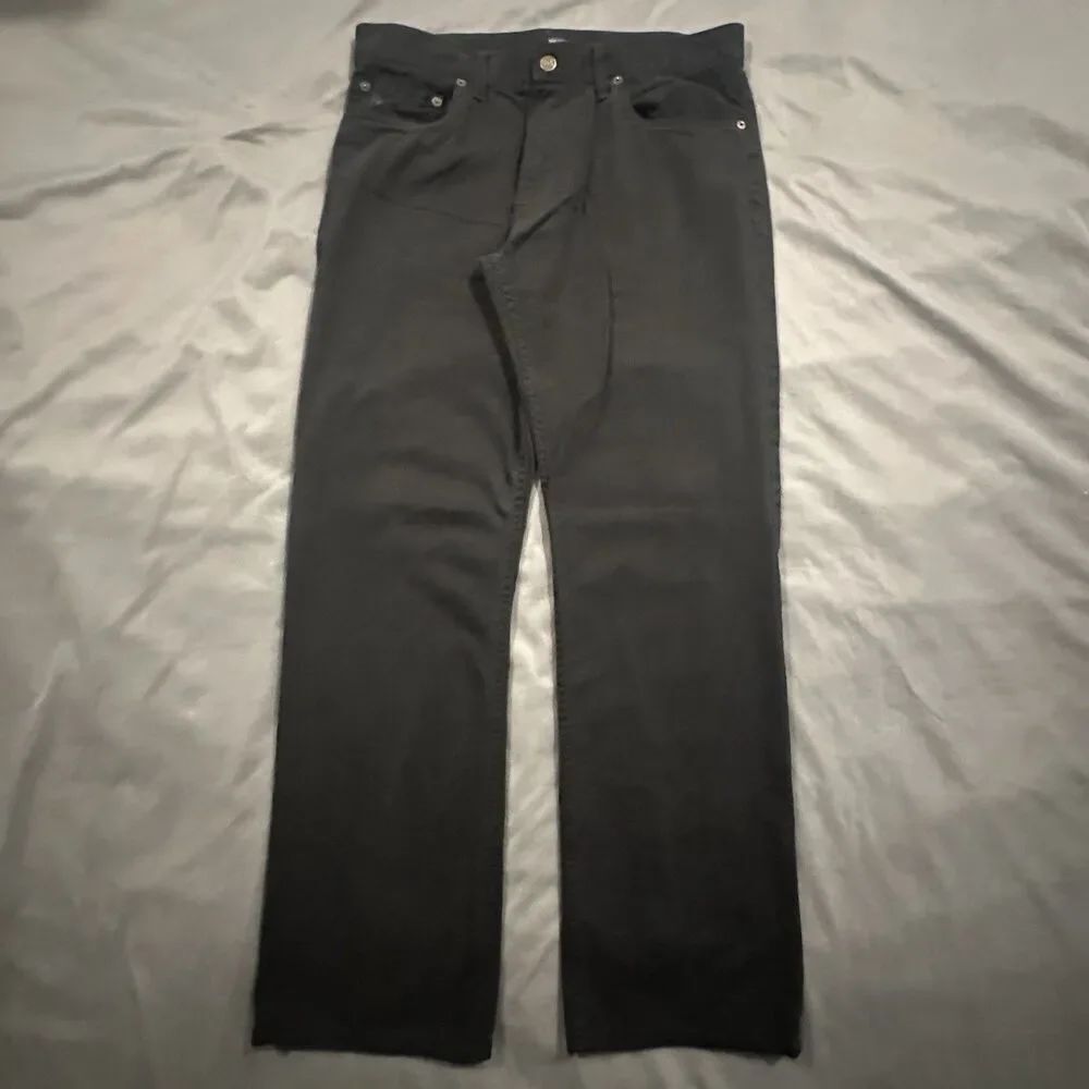 Polo Ralph Lauren 650 Jeans Mens 33x30 Straight Black Denim Pants Low Rise RL